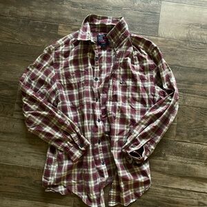 Ralph Lauren Red and White Casual Button Down Shirt